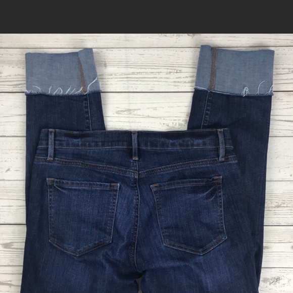 Ann Taylor Loft Modern Straight Frayed Hem Jeans - Picture 2 of 6